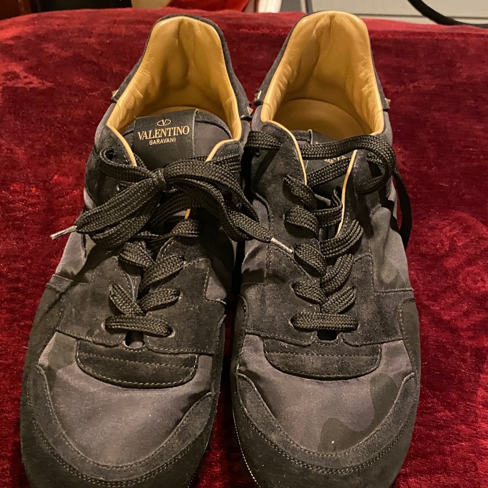 Valentino Garavani Black Suede & Fabric Men’s Sneakers